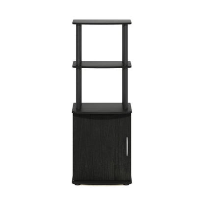 Furinno Turn-N-Tube Tall TV Entertainment Side Table Display Rack with Storage Cabinet, 2-Tier