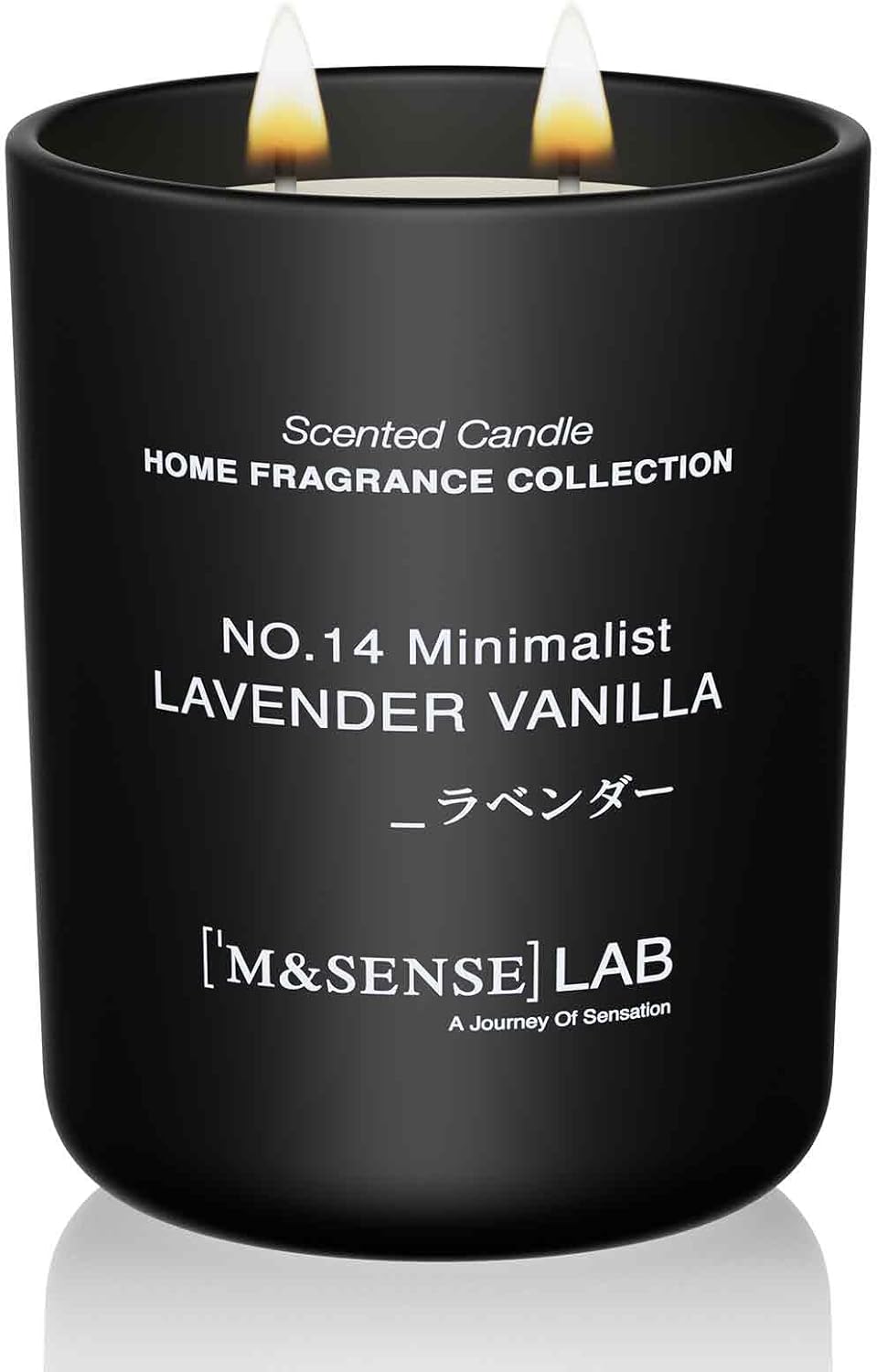 M&SENSE Natural Soy Candle| Lavender Vanilla | 16.6 oz, 95H Burn | Minimalist Scented Candle for
