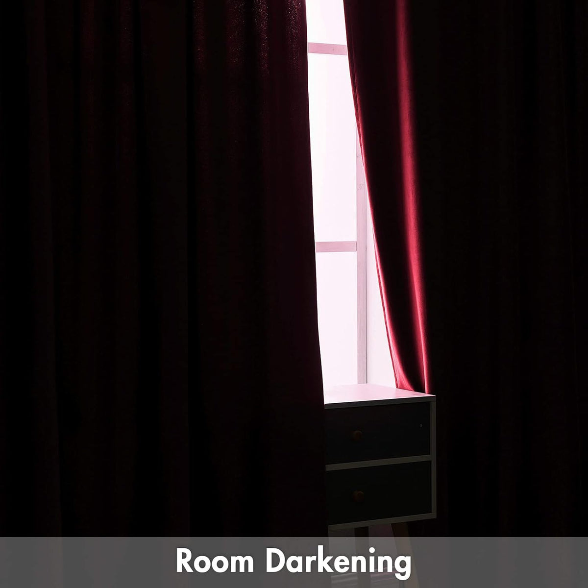 MIULEE Burgundy Velvet Curtains Thermal Insulated Blackout Curtain Christmas Drapes for Bedroom