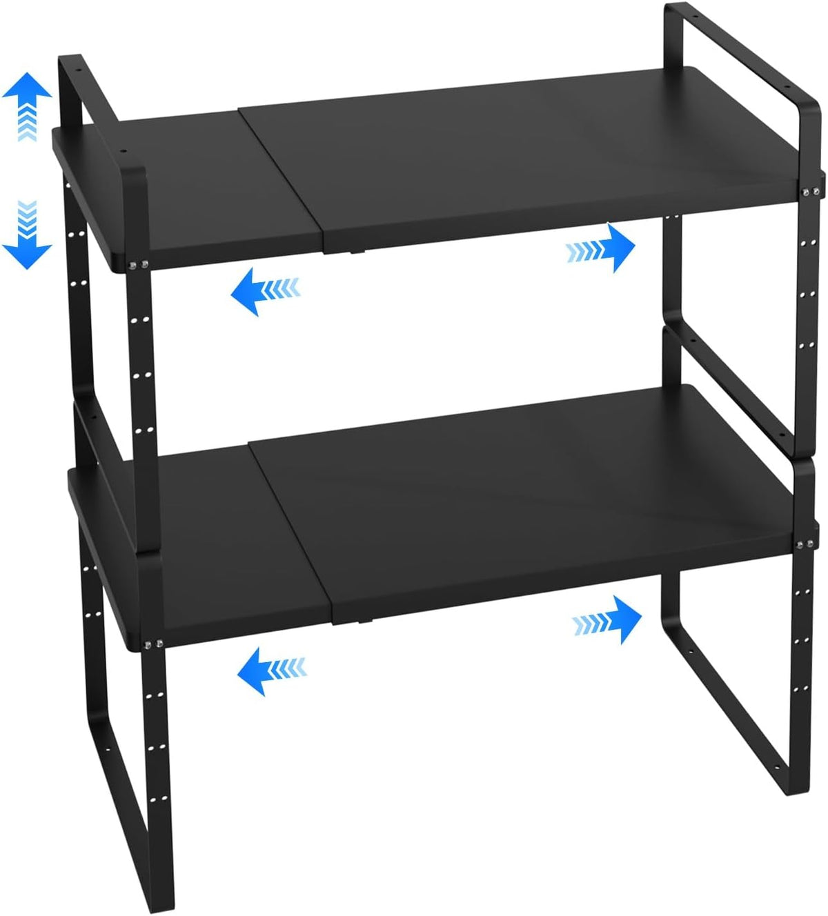 Expandable Cabinet Shelf Organizer, Stackable Kitchen Pantry Counter Storage, Adjustable Closet