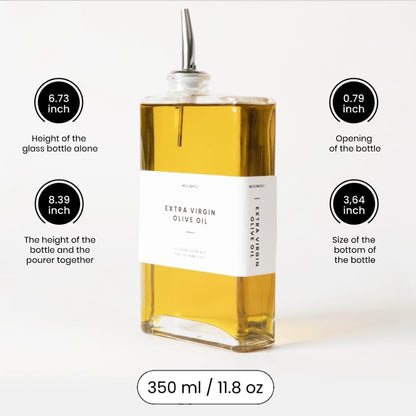 Molimoli Olive Oil Dispenser Bottle for Kitchen, Automatic Pourer, Glass Thin Bottle Dispenser for