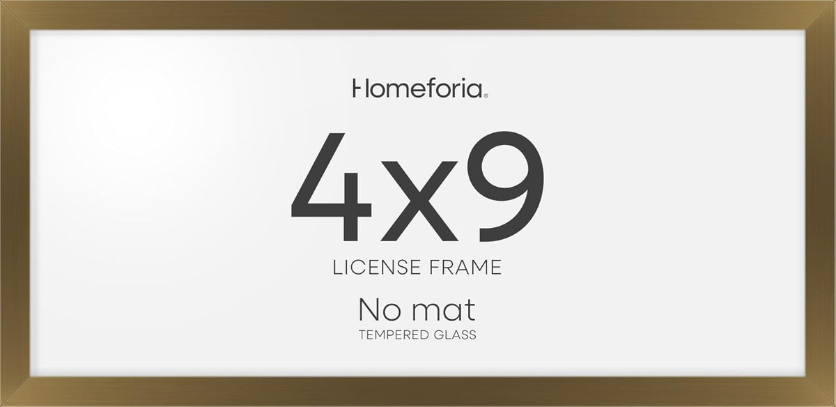Homeforia 4x9 Business License Frame Bronze, High End Metal 4 x 9 Certificate Frame with Real