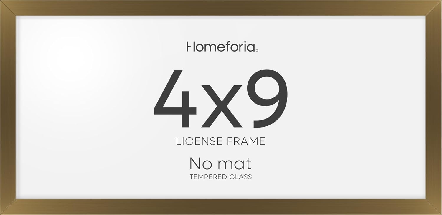 Homeforia 4x9 Business License Frame Bronze, High End Metal 4 x 9 Certificate Frame with Real