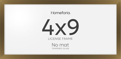Homeforia 4x9 Business License Frame Bronze, High End Metal 4 x 9 Certificate Frame with Real