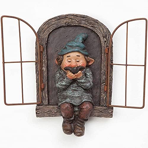 Whimsical Fairy Garden Gnome Statue, Tree Faces Decor Outdoor -5.9 Inch, Funny Garden Tree