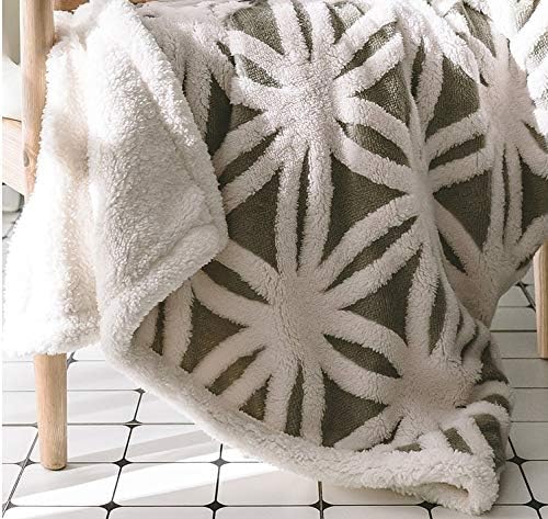 UKELER Grey Flannel Sherpa Throw 60''×50'' Soft Plush Flannel Blanket Throws for