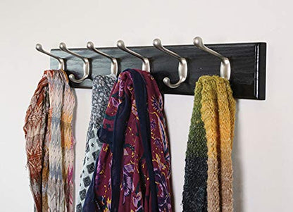 HIGH & MIGHTY 515757 Coat Rack 6 Hook Rail, Easy Tool-Free Dry Wall Installation, Holds up to