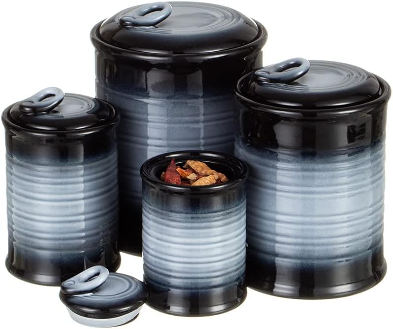Nihow Ceramic Food Storage Jar Sets: Container with Air Tight Ceramic Lid for