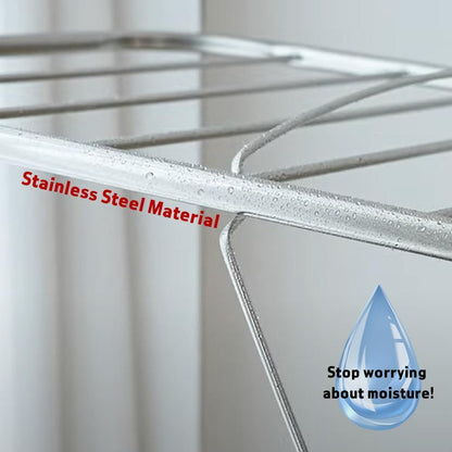 TRES BELLE 25NEW Stainless Steel Clothes Drying Rack(L)–Foldable,Lightweight,Anti-Slip Elastic