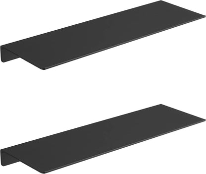 JOOM Black Floating Shelves for Wall Storage, Metal Wall Shelves for Living Room, Bathroom