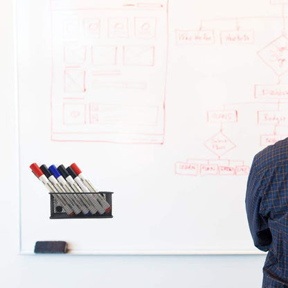 EASEPRES Magnetic Pencil Holder Set of 6 - Black Wire Mesh Storage Baskets Organizer with Strong