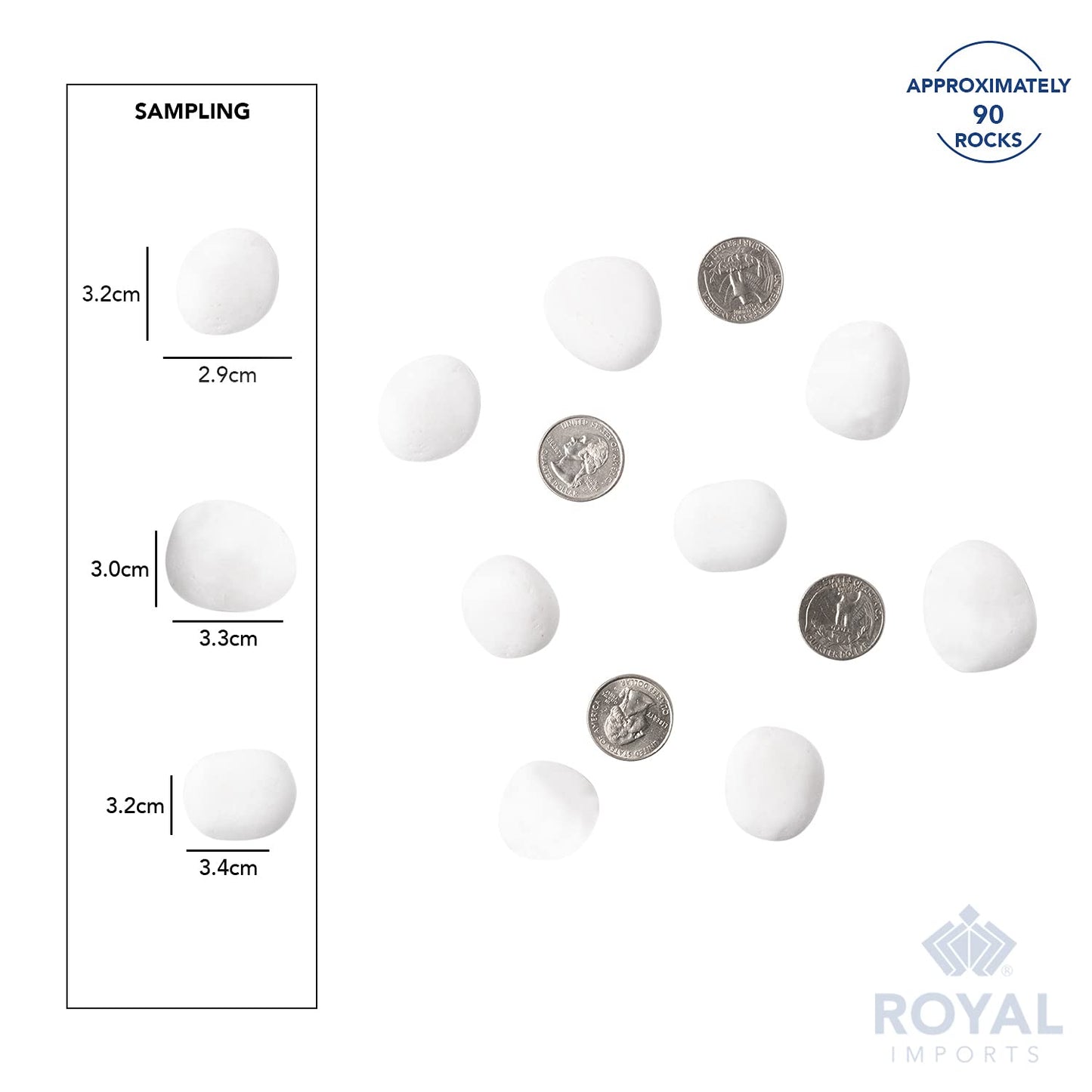 Royal Imports 5LB Decorative Stones River Pebbles Painting Rocks for Fish Aquariums, Plant Gravel