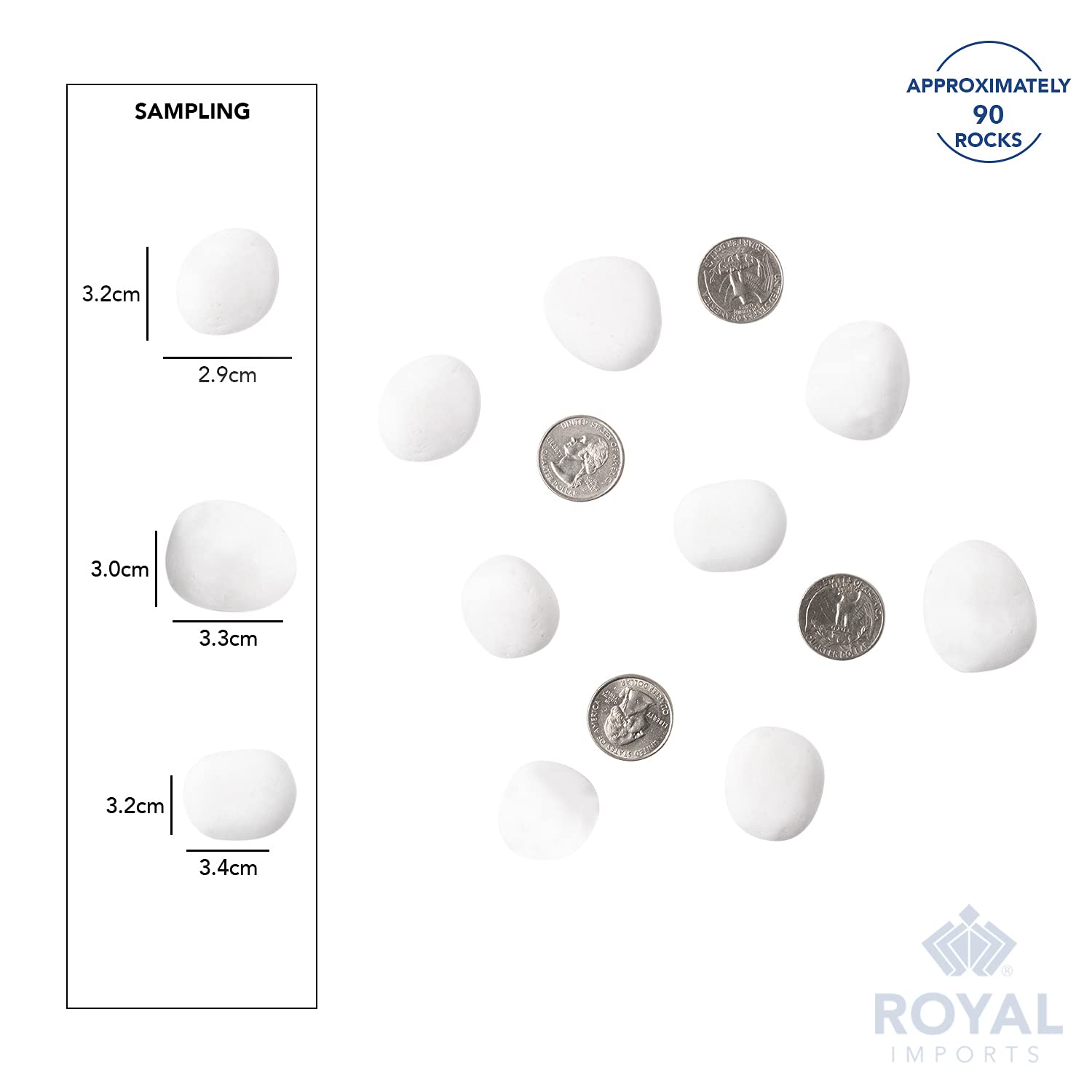 Royal Imports 5LB Decorative Stones River Pebbles Painting Rocks for Fish Aquariums, Plant Gravel