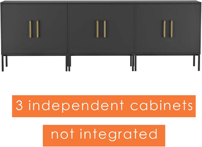 LYNSOM TV Stand for 85 Inch TV, Media Entertainment Center Console Table, 3 Cabinets, TV Console