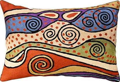Lumbar Rust Klimt Contemporary Throw Pillows | Modern Pillow Cases | Abstract Pillows | Modern