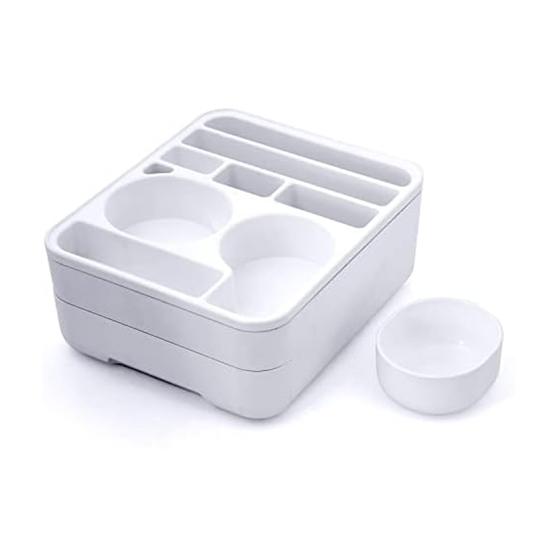 Copco Home Office Caddy Lazy Susan Organizer with Removable Snack Cup and Drawer - Desktop