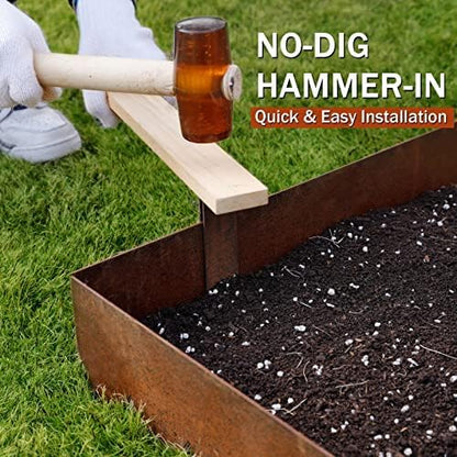 Worth Garden 6-Pack Pre-Rusted Cor-Ten Steel Landscape Edging - 40" L x 6" H Each (20ft Total)