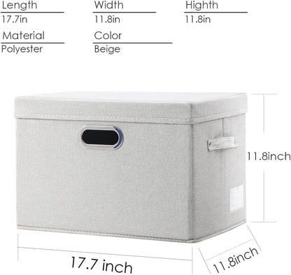 PRANDOM Large Collapsible Storage Bins with Lids [3-Pack] Fabric Foldable Storage Boxes Organizer