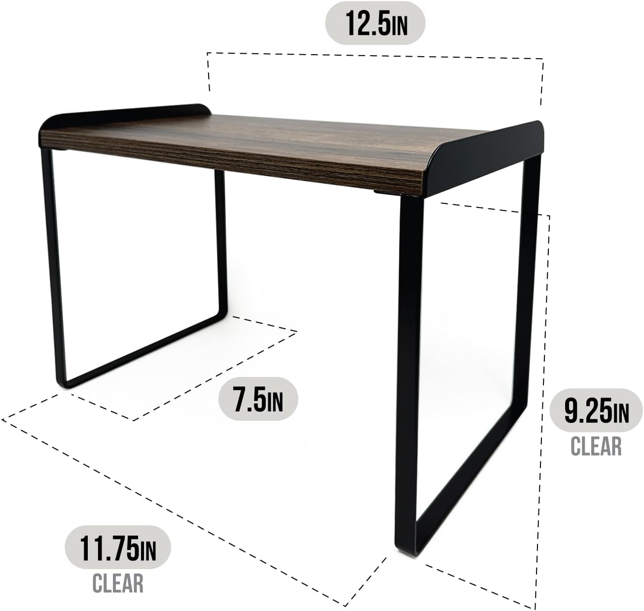 Mitus Shelf Organizer and Storage, Tiered Wood Cabinet Rack for The Kitchen Counter, Bathroom