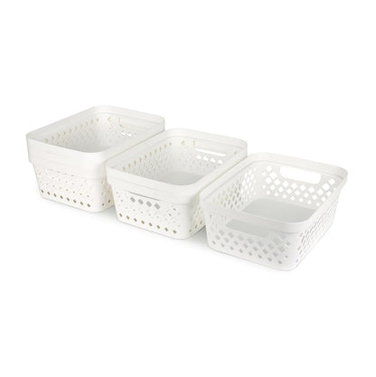 Glad Plastic Storage Basket Set, Value Pack of 6 | Open Storage Bins for Shelves, Bathroom, Pantry