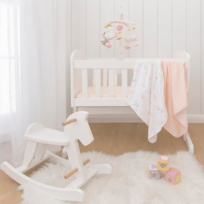 Living Textiles Baby Musical Mobile - Ava Birds | Crib Toy, Knitted Woodland Characters, Nursery