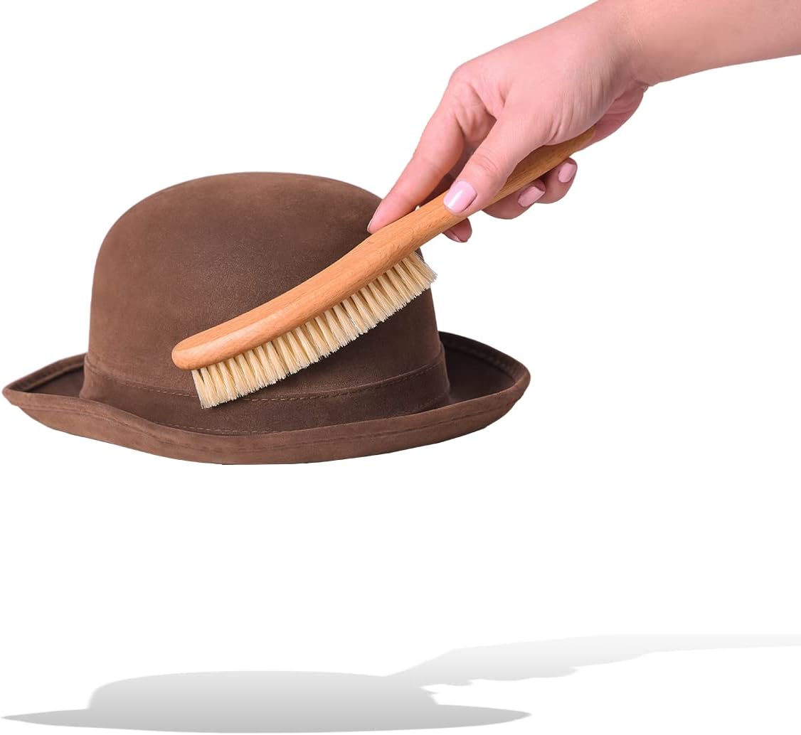Valentino Garemi Traditional Hat Cleaning Brush | Remove Dust, Dry Stains, Rain Spots, Sweat Marks