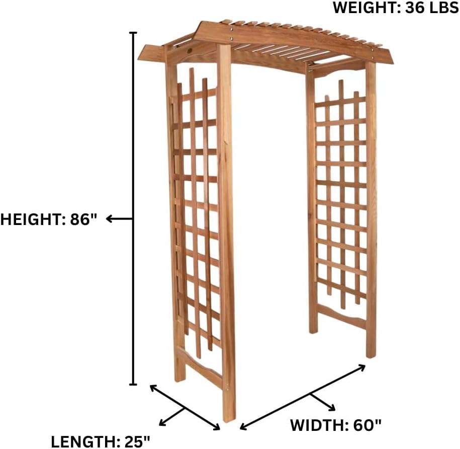All Things Cedar GA87 Garden Arbor | Handcrafted Wooden Trellis for Climbing Plants Outdoor | Cedar