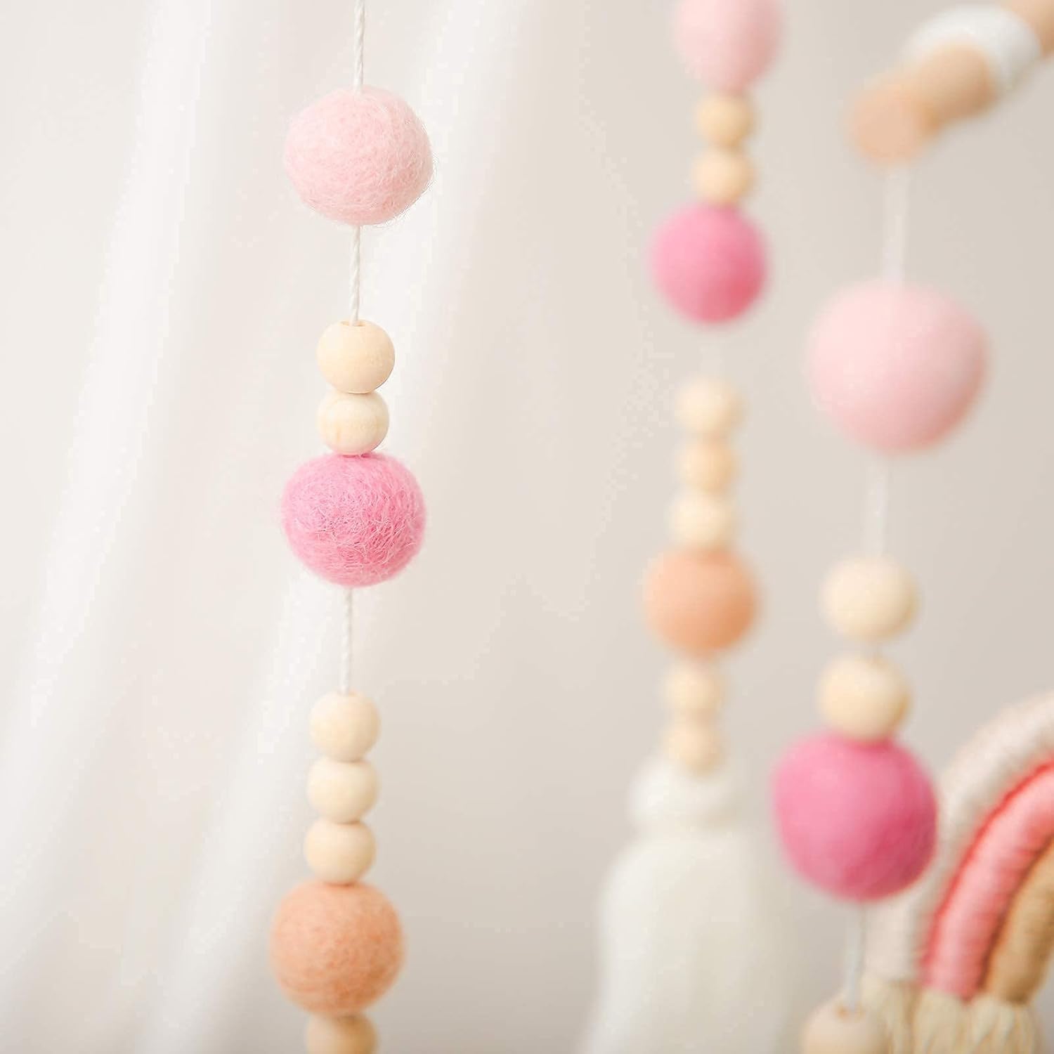 Baby 2In1 Set - Rainbow Mobile Crib Hanger,Baby Wooden Mobile Arm for Crib Baby Mobile Holder