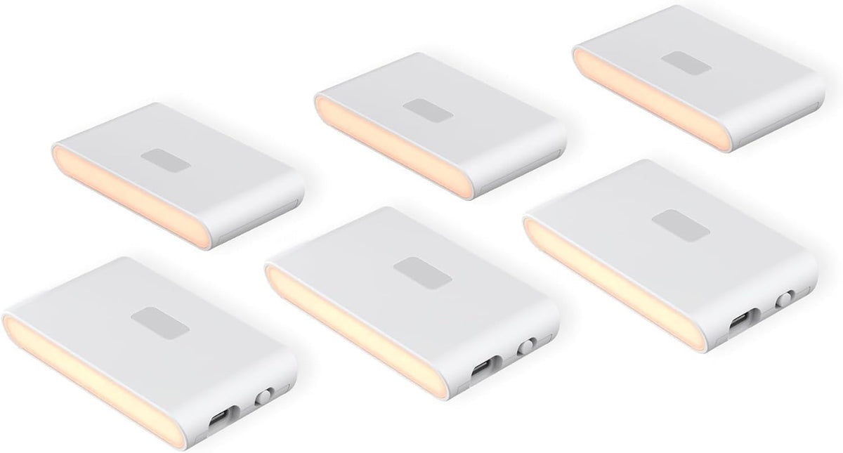 Rechargeable Night Lights with Dusk to Dawn & Motion Sensors, Warm & Soft White Stair Lights for