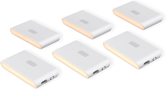 Rechargeable Night Lights with Dusk to Dawn & Motion Sensors, Warm & Soft White Stair Lights for
