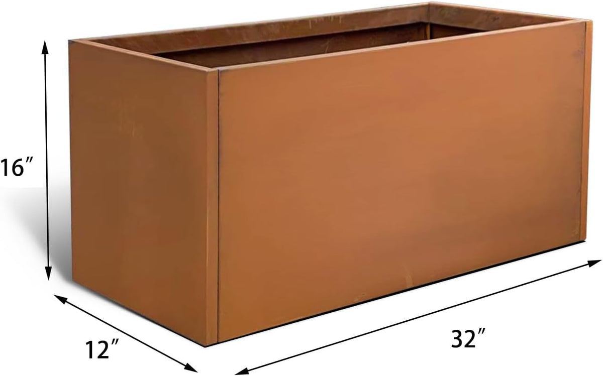 Corten Steel Corner Metal Planter Box Garden Steel Planter Pot for Patio Modern Farmhouse Rustic