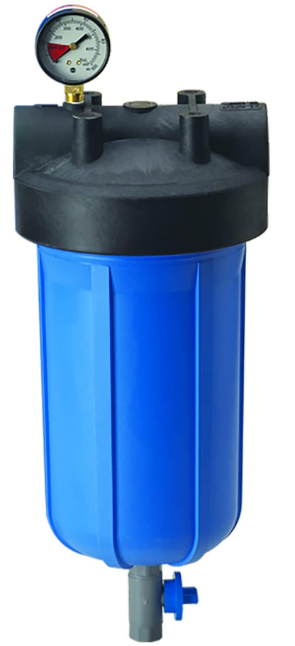 Pentair Pentek 150360 PBH Big Blue Bag Filter Housing, 1" NPT #10 Bag Vessel Assembly with Gauge
