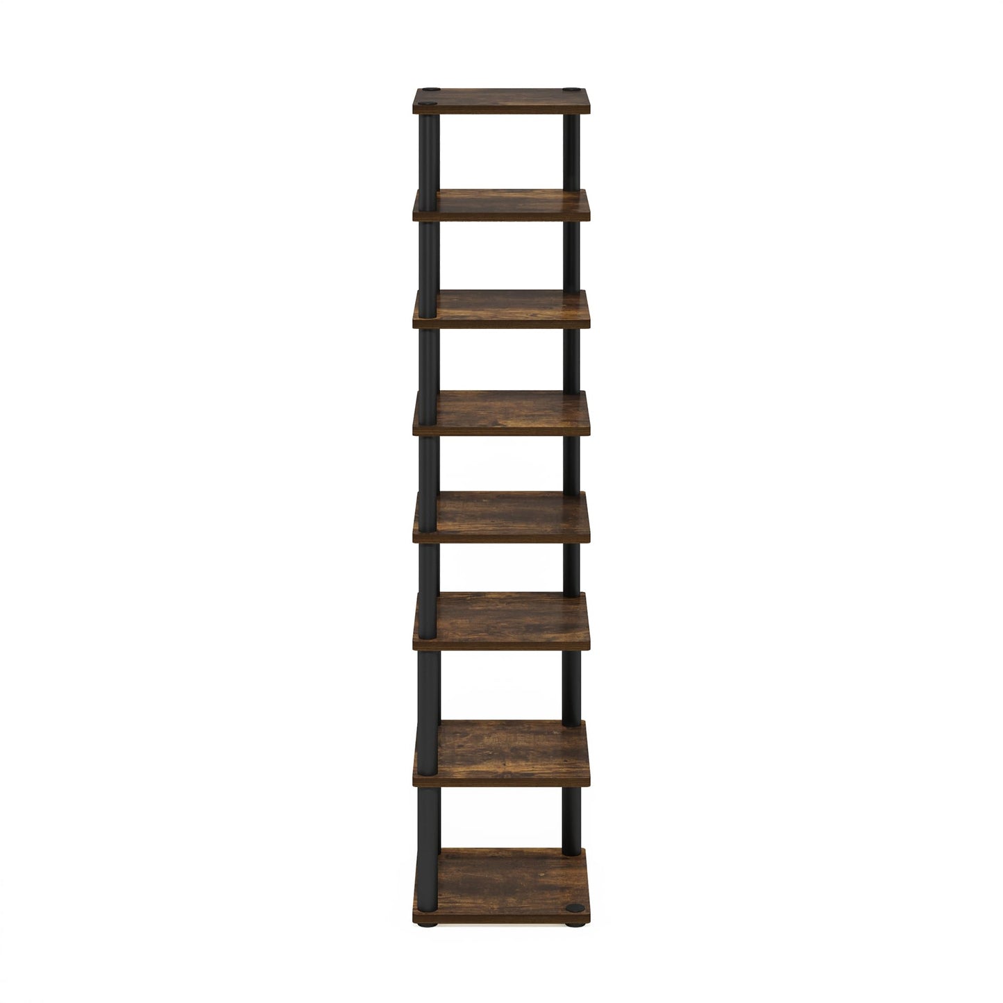 Furinno Turn-N-Tube Vertical Shoe Rack, 8-Tier Narrow Shoe Organizer, Free Standing Shoe Storage
