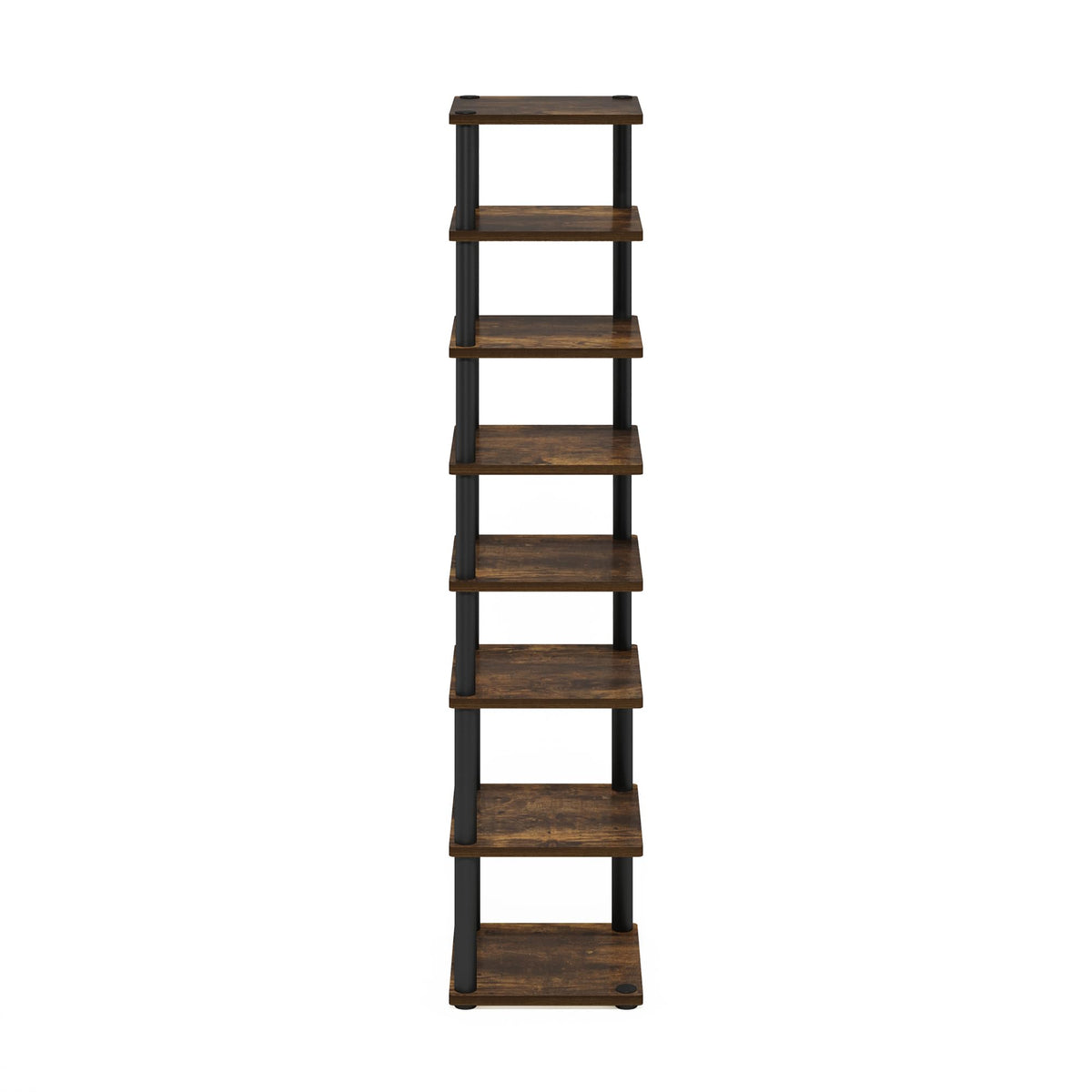 Furinno Turn-N-Tube Vertical Shoe Rack, 8-Tier Narrow Shoe Organizer, Free Standing Shoe Storage