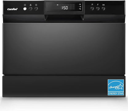 COMFEE??Countertop Dishwasher, Energy Star Portable Dishwasher, 6 Place Settings & 8 Washing