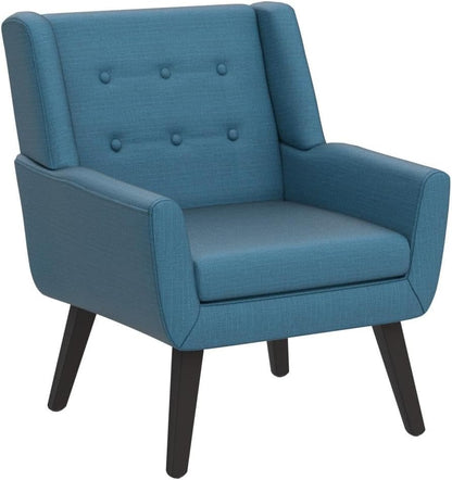 HUIMO Button-Tufted Accent Chairs,Upholstered Reading Living Room Chair,Mid Century Modern Chair