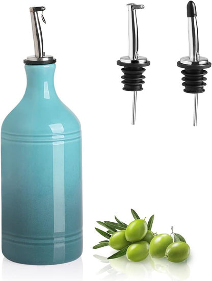 Sweejar Ceramic Olive Oil Dispenser Bottle, Opaque Oil Cruet Protects Oil to Reduce Oxidation
