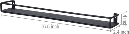 MyGift 16 Inch Wall Mounted Black Metal Nail Polish and Essential Oil Display Shelves, Kitchen