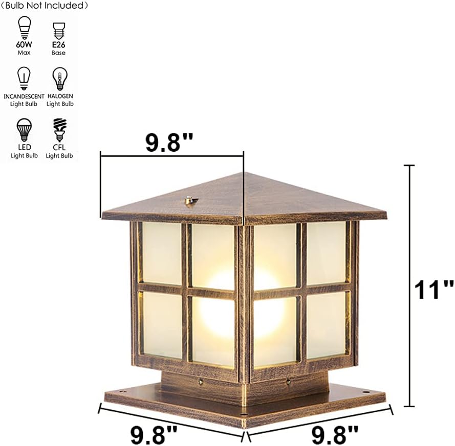 SLAWA Outdoor Post Lights Fixture, Modern Yard Entry Outdoor Column Lights with Aluminum Housing