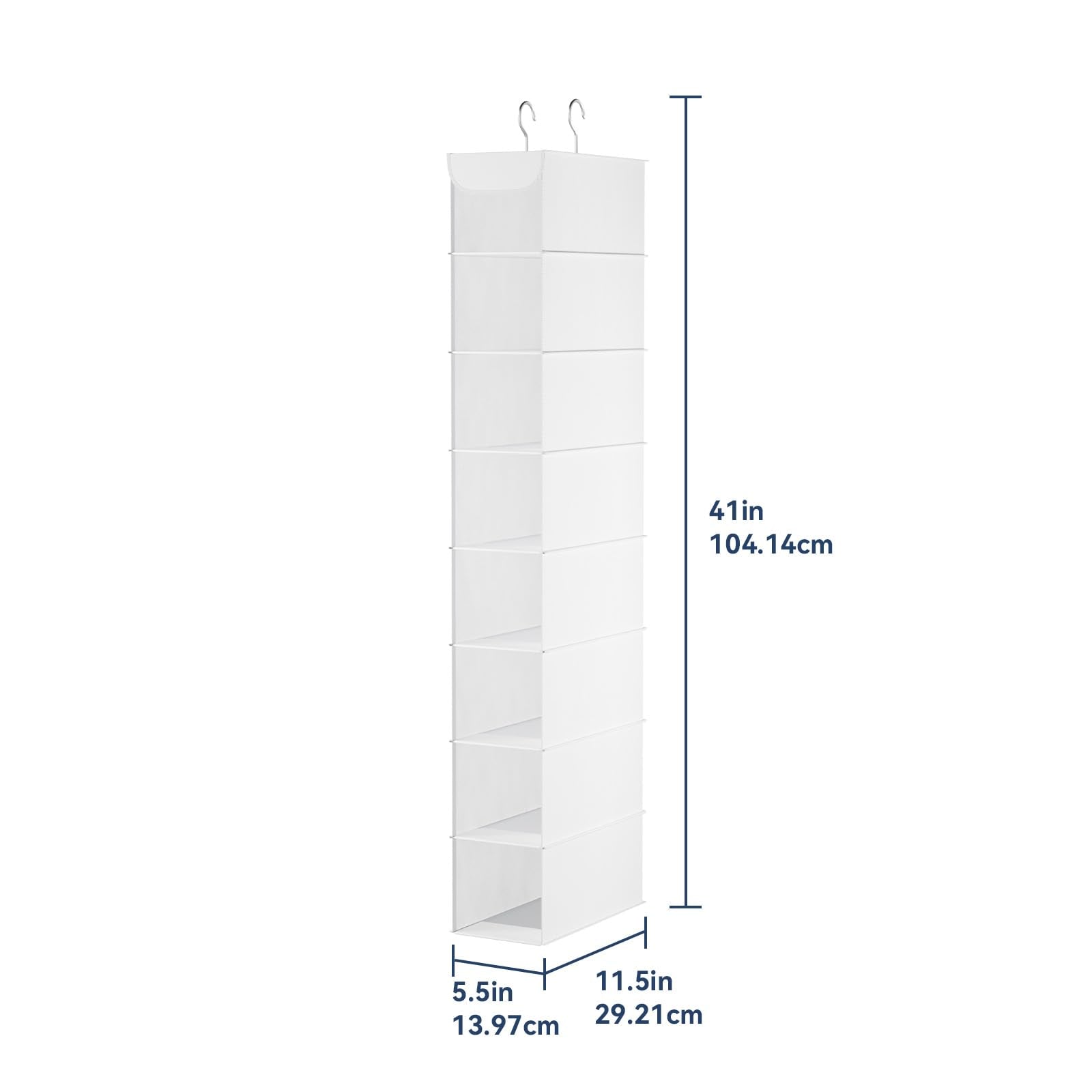Whitmor Hanging Shoe Organizer, 8 Shelves-Hanging Closet Organizer, Hanging Shoe Rack for Small