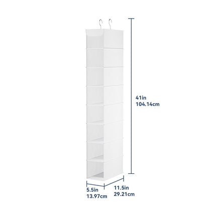 Whitmor Hanging Shoe Organizer, 8 Shelves-Hanging Closet Organizer, Hanging Shoe Rack for Small