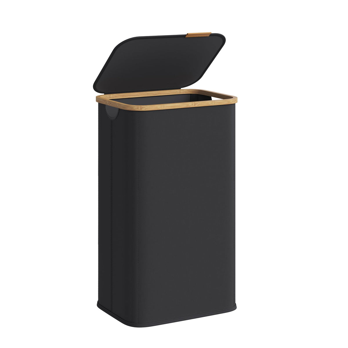 SONGMICS Laundry Hamper, Laundry Basket with Lid, Foldable Storage Basket, Bamboo Frame, for