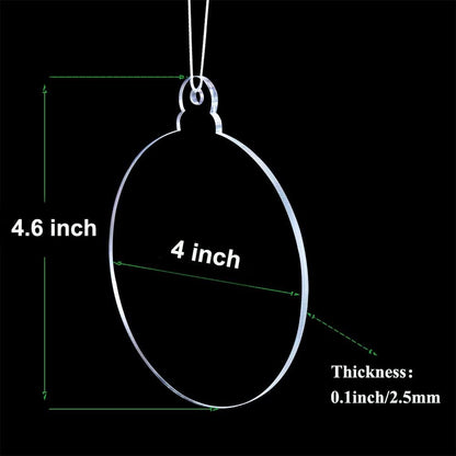 20Pcs 4 Inch Clear Acrylic Christmas Ornaments - DIY Craft Hanging Ornaments for Christmas Tree