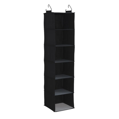 Household Essentials Black 6 Shelf Hanging Closet Organizer Shelf