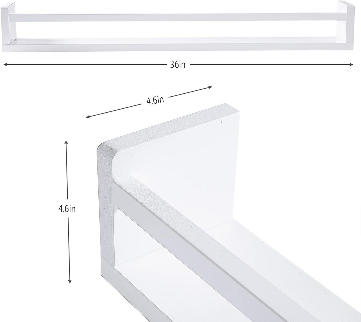 AZSKY Classic Nursery Book Shelves White Wall Book Shelves Kids Bookshelf for Bedroom Bathroom
