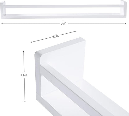 AZSKY Classic Nursery Book Shelves White Wall Book Shelves Kids Bookshelf for Bedroom Bathroom