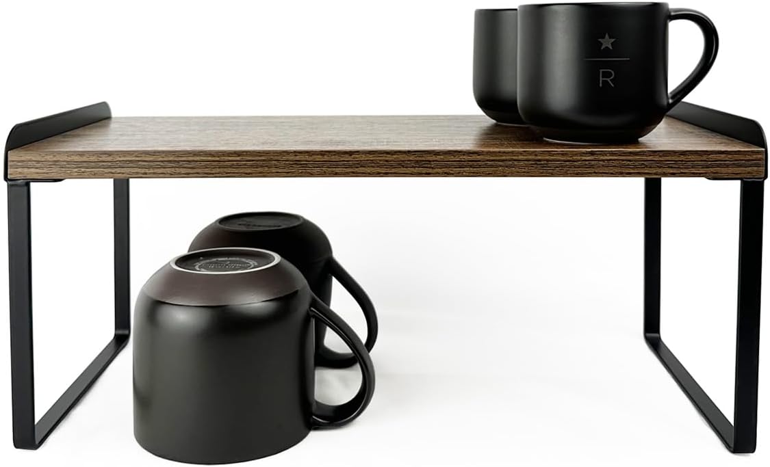 Mitus Shelf Organizer and Storage, Tiered Wood Cabinet Rack for The Kitchen Counter, Bathroom