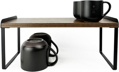 Mitus Shelf Organizer and Storage, Tiered Wood Cabinet Rack for The Kitchen Counter, Bathroom