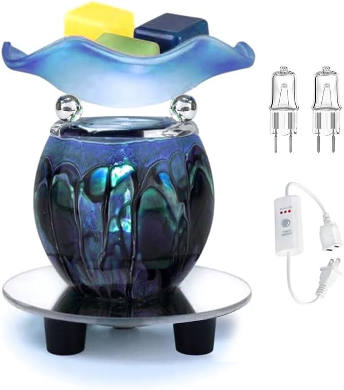 HUNANBANG 3 in 1 Electric Oil Warmer Scented Wax Warmer with with Auto Off Timer Candle Wax Melt