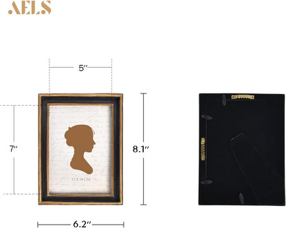 AELS 5x7 Inch Vintage Picture Frame, Elegant Antique Photo Frames with Glass Front, Photo Display